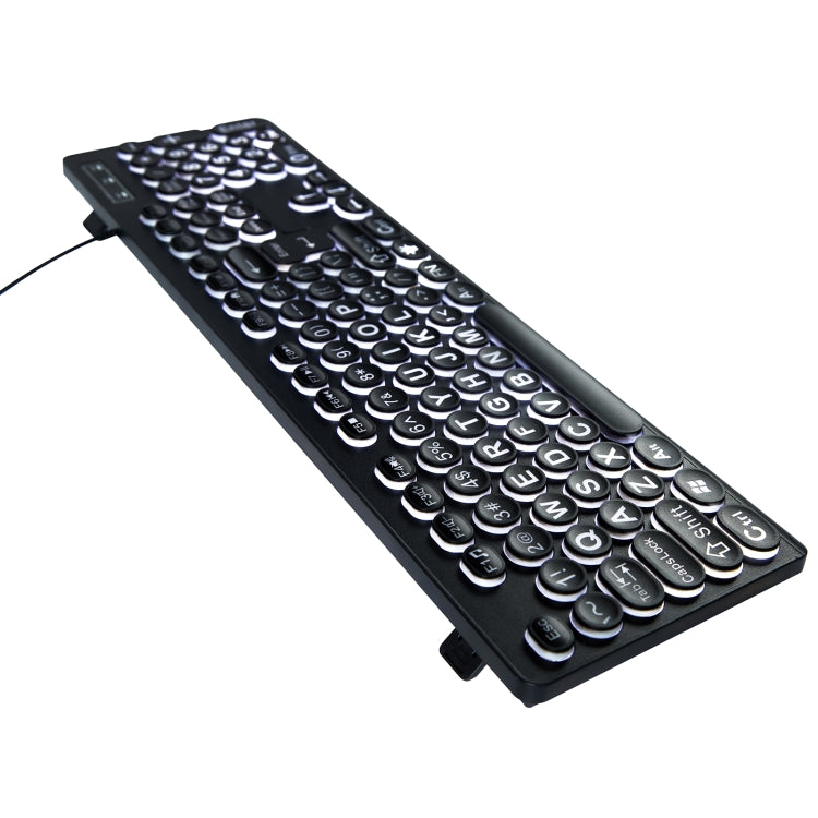 Tastiera cablata nera 104 tasti con retroilluminazione