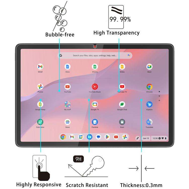 Pellicola in vetro temperato antideflagrante 9H 0,3 mm, For Lenovo Chromebook Duet EDu G2 10.95, For Lenovo IdeaPad Tablet 11 inch, For Lenovo Tab K11 Gen2 11 inch, For Lenovo Qitian D12 12.4 inch, For Lenovo Lecoo Pad 12.7 inch                        ...