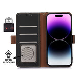 Custodia per telefono in pelle magnetica RFID in vera pelle, For Asus Zenfone 10 / Zenfone 9
