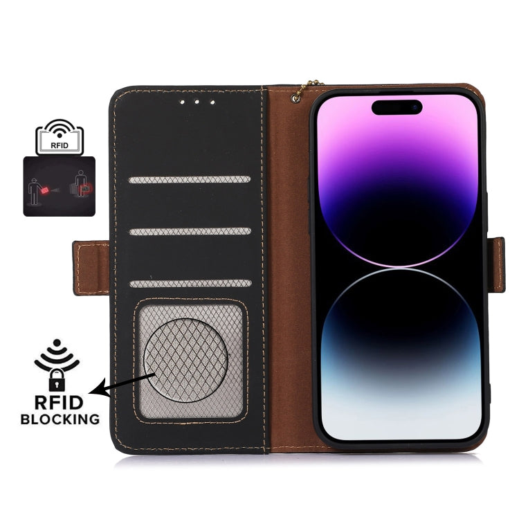 Custodia per telefono in pelle magnetica RFID in vera pelle, For Asus Zenfone 10 / Zenfone 9