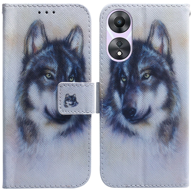 Custodia per cellulare in pelle flip con disegno colorato, For OPPO A38 4G / A18, For OPPO A58 4G