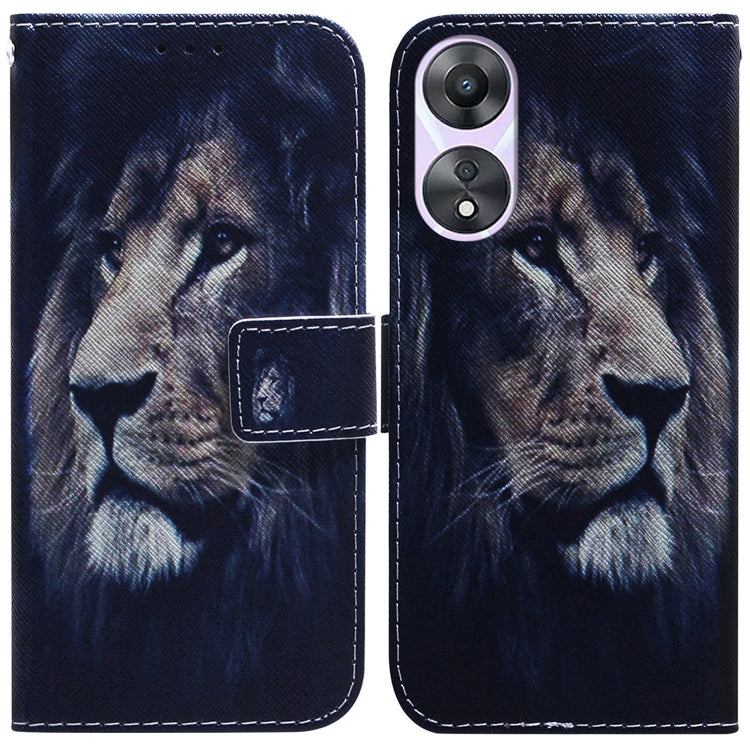 Custodia per cellulare in pelle flip con disegno colorato, For OPPO A38 4G / A18, For OPPO A58 4G