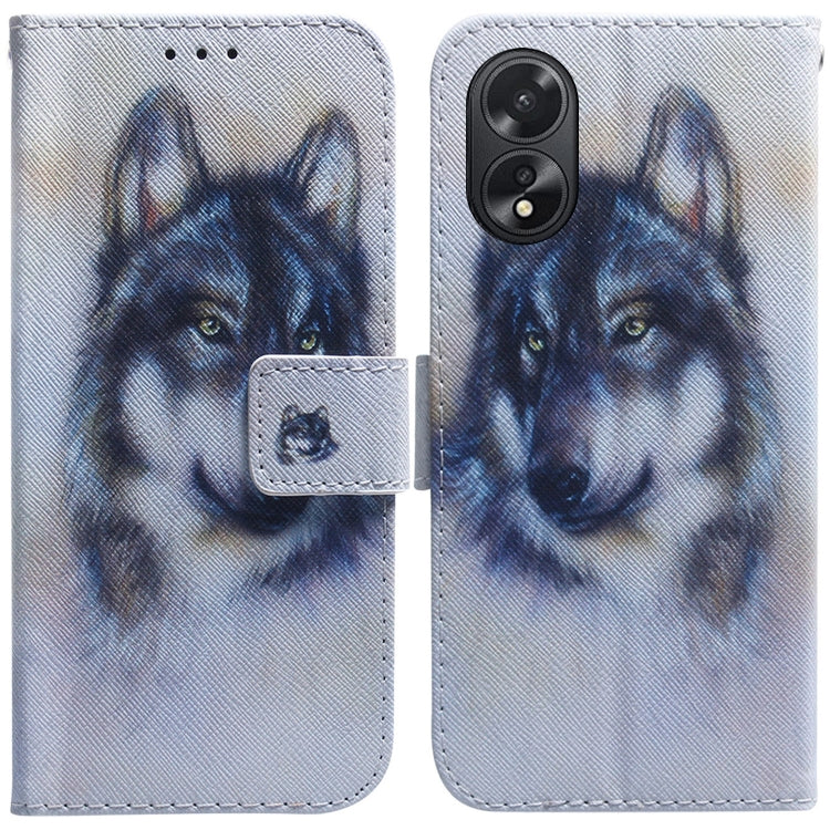 Custodia per cellulare in pelle flip con disegno colorato, For OPPO A38 4G / A18, For OPPO A58 4G