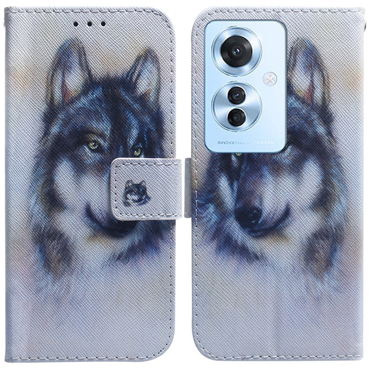 Custodia per cellulare in pelle flip con disegno colorato, For OPPO Reno11 F Global, For OPPO Reno11 Global