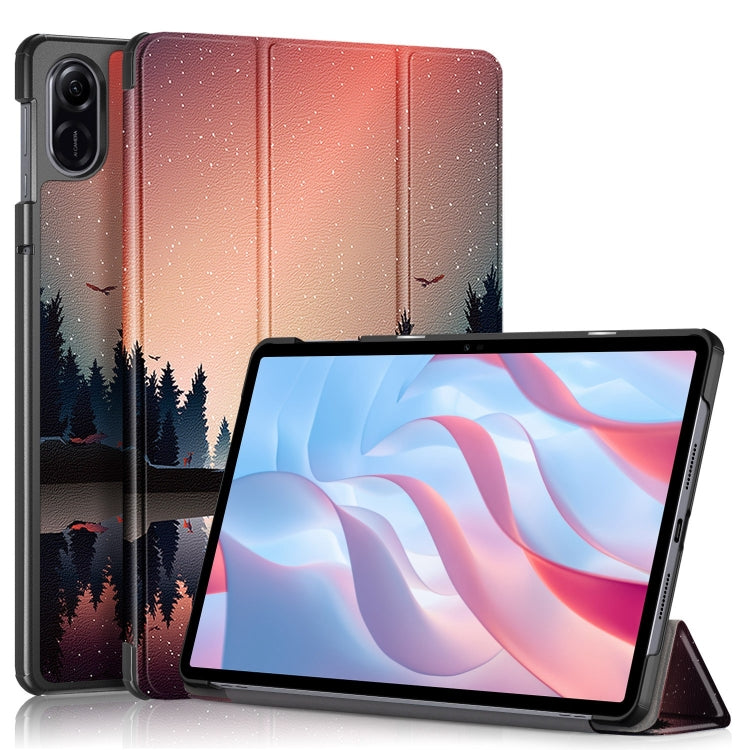 Custodia per tablet in pelle con supporto a 3 pieghe con disegno colorato, For Honor Pad X9 / X8 Pro 11.5