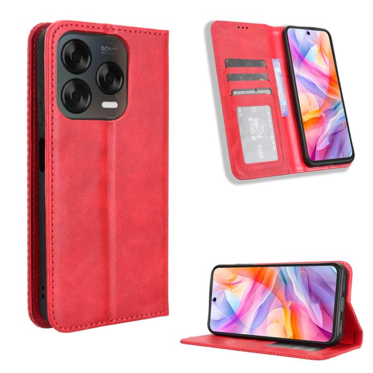 Custodia per telefono in pelle con trama retrò con fibbia magnetica, For ZTE Blade A35 Lite, For ZTE Blade V70 4G, For ZTE nubia Red Magic 10 Pro / 10 Pro+, For ZTE Blade V60 Design, For ZTE Blade A75 5G, For ZTE Blade A75 4G