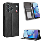 Custodia per telefono in pelle con trama retrò con fibbia magnetica, For ZTE nubia Air, For ZTE nubia Z80 Ultra, For ZTE nubia RedMagic 11 Pro / 11 Pro+, For ZTE Blade A76 4G, For ZTE Blade A76 5G, For ZTE Blade A36 4G
