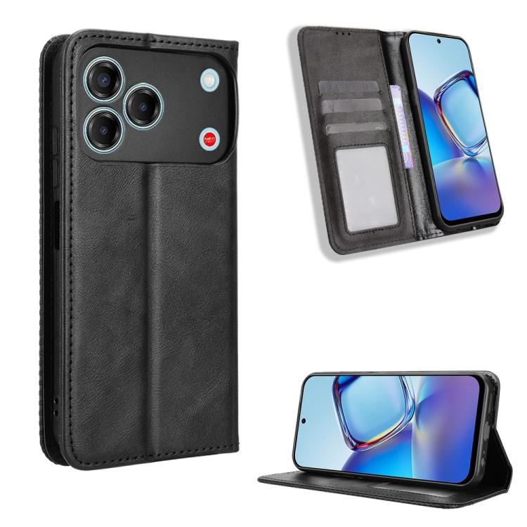 Custodia per telefono in pelle con trama retrò con fibbia magnetica, For ZTE nubia Air, For ZTE nubia Z80 Ultra, For ZTE nubia RedMagic 11 Pro / 11 Pro+, For ZTE Blade A76 4G, For ZTE Blade A76 5G, For ZTE Blade A36 4G