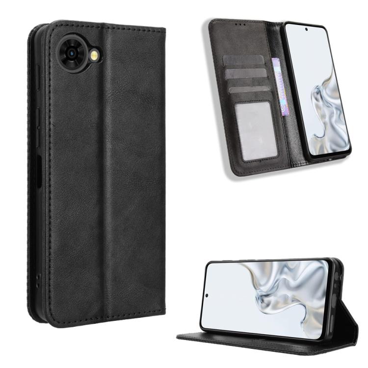 Custodia per telefono in pelle con trama retrò con fibbia magnetica, For ZTE nubia Air, For ZTE nubia Z80 Ultra, For ZTE nubia RedMagic 11 Pro / 11 Pro+, For ZTE Blade A76 4G, For ZTE Blade A76 5G, For ZTE Blade A36 4G