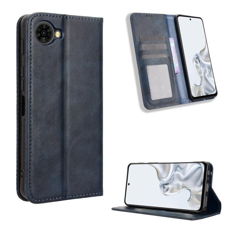 Custodia per telefono in pelle con trama retrò con fibbia magnetica, For ZTE nubia Air, For ZTE nubia Z80 Ultra, For ZTE nubia RedMagic 11 Pro / 11 Pro+, For ZTE Blade A76 4G, For ZTE Blade A76 5G, For ZTE Blade A36 4G