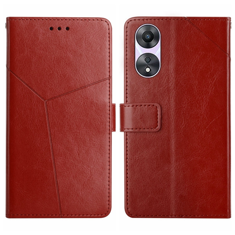 Custodia per cellulare in pelle con motivo a Y a forma di Y, For OPPO Reno11 F 5G/F25 Pro 5G, For OPPO A18 / A38 4G, For OPPO A58 4G, For OPPO Reno10 Global / Reno10 Pro Global