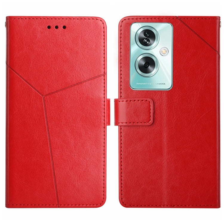 Custodia per cellulare in pelle con motivo a Y a forma di Y, For OPPO Reno11 F 5G/F25 Pro 5G, For OPPO A18 / A38 4G, For OPPO A58 4G, For OPPO Reno10 Global / Reno10 Pro Global