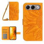 Skin Feel Custodia per telefono in pelle con flip in rilievo Sun Flower con cordino, For OPPO A7 Pro 5G, For OPPO Find X10 5G