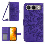 Skin Feel Custodia per telefono in pelle con flip in rilievo Sun Flower con cordino, For OPPO A7 Pro 5G, For OPPO Find X10 5G