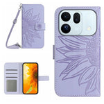 Skin Feel Custodia per telefono in pelle con flip in rilievo Sun Flower con cordino, For OPPO A7 Pro 5G, For OPPO Find X10 5G