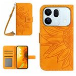 Skin Feel Custodia per telefono in pelle con flip in rilievo Sun Flower con cordino, For OPPO A7 Pro 5G, For OPPO Find X10 5G
