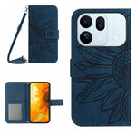 Skin Feel Custodia per telefono in pelle con flip in rilievo Sun Flower con cordino, For OPPO A7 Pro 5G, For OPPO Find X10 5G
