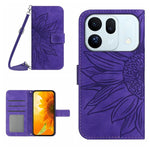 Skin Feel Custodia per telefono in pelle con flip in rilievo Sun Flower con cordino, For OPPO A7 Pro 5G, For OPPO Find X10 5G