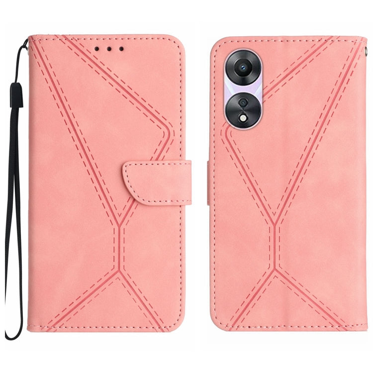 Custodia per telefono in pelle goffrata con cuciture, For OPPO A78 4G, For OPPO A79 5G, For OPPO A59 5G