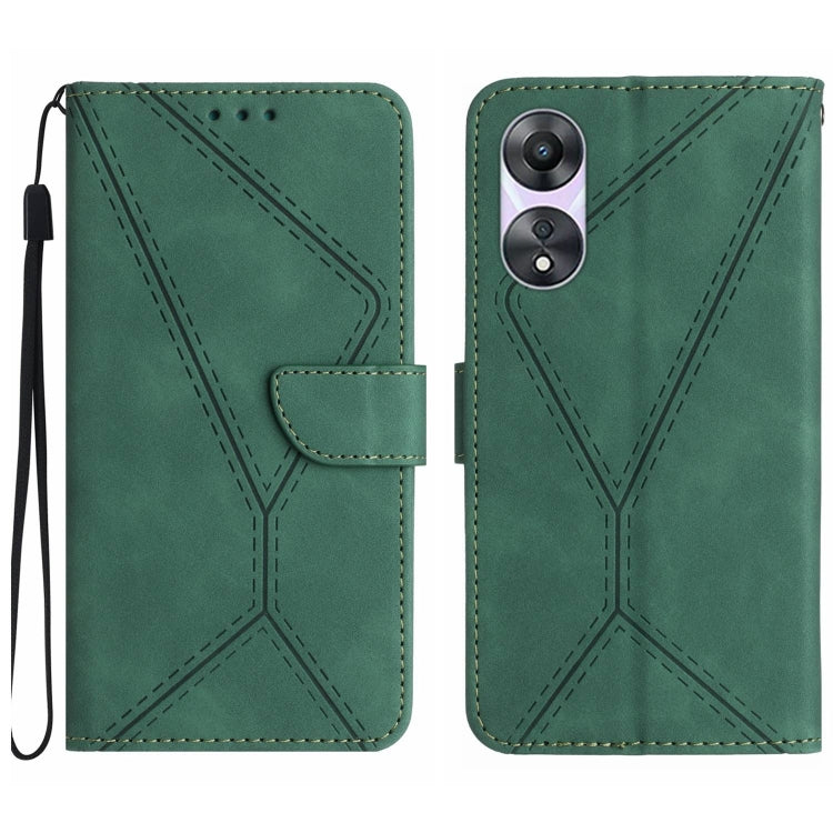 Custodia per telefono in pelle goffrata con cuciture, For OPPO Reno11 F 5G/F25 Pro 5G, For OPPO A18 / A38 4G, For OPPO A58 4G, For OPPO Reno10 Global / Reno10 Pro Global