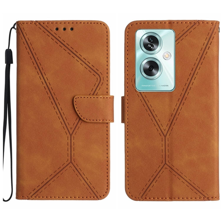 Custodia per telefono in pelle goffrata con cuciture, For OPPO A78 4G, For OPPO A79 5G, For OPPO A59 5G