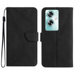 Custodia per telefono in pelle goffrata con cuciture, For OPPO Reno11 F 5G/F25 Pro 5G, For OPPO A18 / A38 4G, For OPPO A58 4G, For OPPO Reno10 Global / Reno10 Pro Global