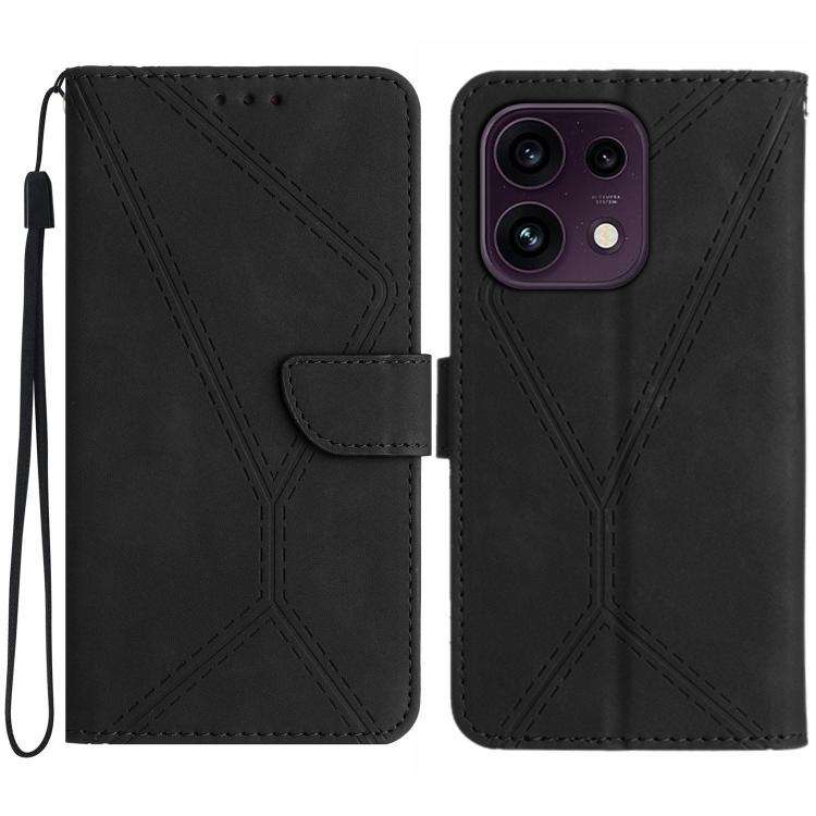 Custodia per telefono in pelle goffrata con cuciture, For OPPO Reno16 F / Reno16 FS 5G, For OPPO Reno16 / Reno16 Pro 5G Global, For OPPO A6 5G Global / A6x 5G, For OPPO Reno15 F 5G Global