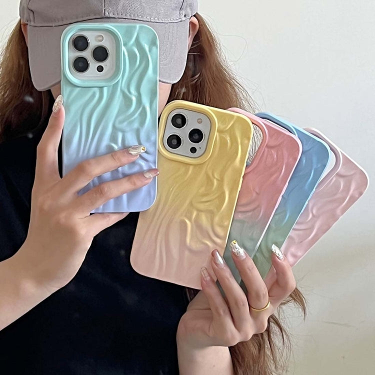 Custodia per cellulare in TPU con sensazione oleosa e sfumata di rughe, For iPhone 15, For iPhone 14, For iPhone 14 Pro, For iPhone 14 Pro Max