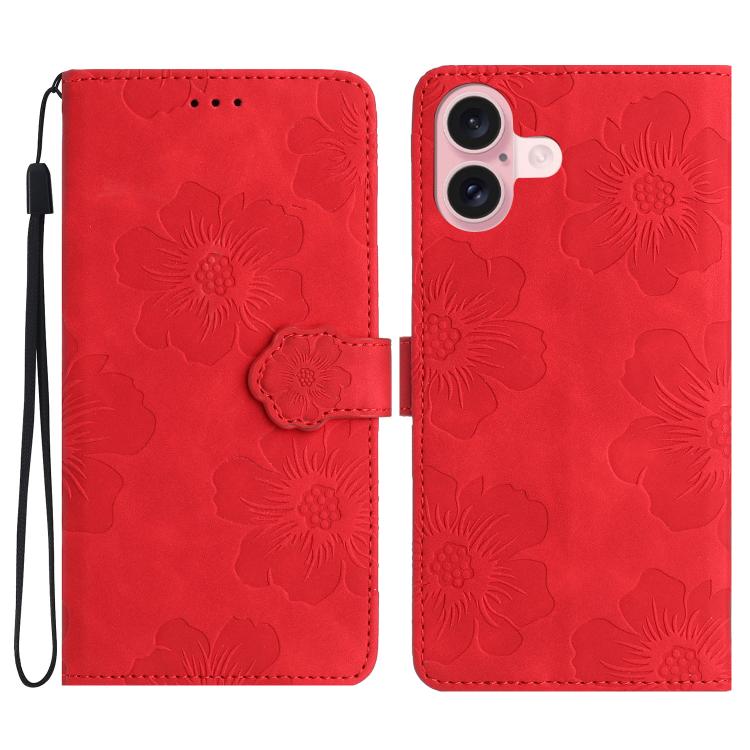 Custodia per cellulare in pelle con motivo floreale in rilievo, For iPhone 16e / 17e, For iPhone 17 Pro Max, For iPhone 17 Pro, For iPhone 17