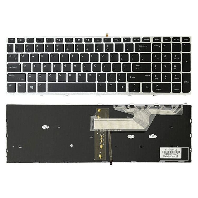 Tastiera retroilluminata con cornice argento per HP ProBook 650 G