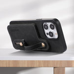 ABEEL Litchi Texture Card Bag Custodia per cellulare in PU, For iPhone 14 Pro, For iPhone 14 Pro Max