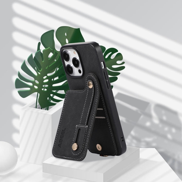 ABEEL Litchi Texture Card Bag Custodia per cellulare in PU, For iPhone 14 Pro, For iPhone 14 Pro Max