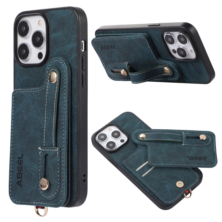ABEEL Litchi Texture Card Bag Custodia per cellulare in PU, For iPhone 14 Pro, For iPhone 14 Pro Max