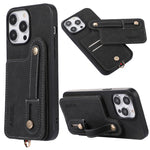 ABEEL Litchi Texture Card Bag Custodia per cellulare in PU, For iPhone 14 Pro, For iPhone 14 Pro Max