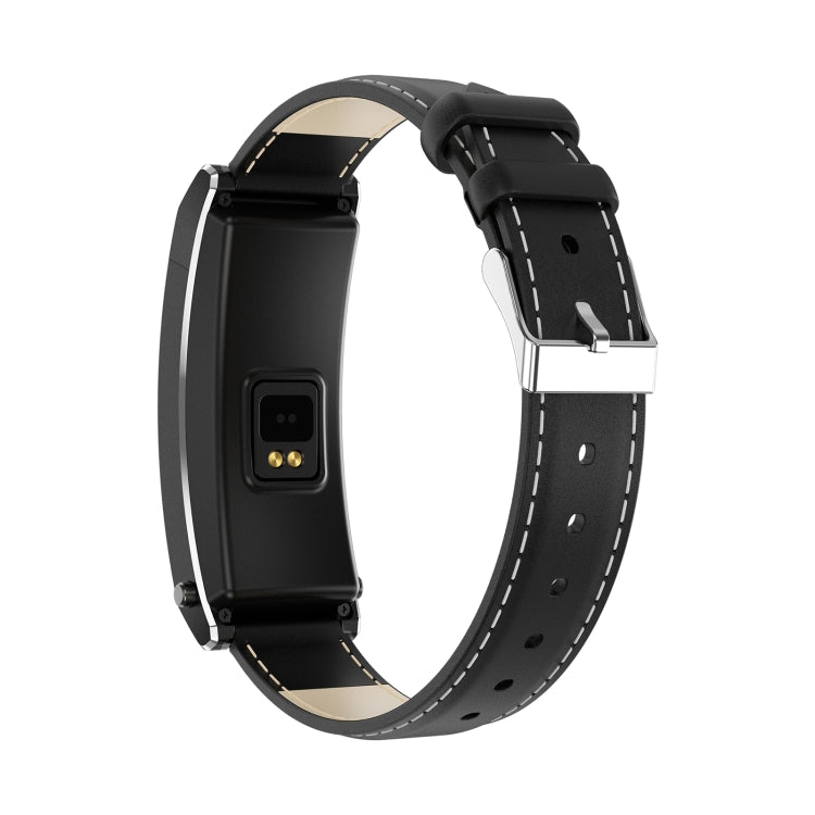 K13S Schermo TFT da 1,14 pollici Cinturino in pelle Smart Calling Bracciale Supporta la gestione del sonno/Monitoraggio dell'ossigeno nel sangue, Leather Strap