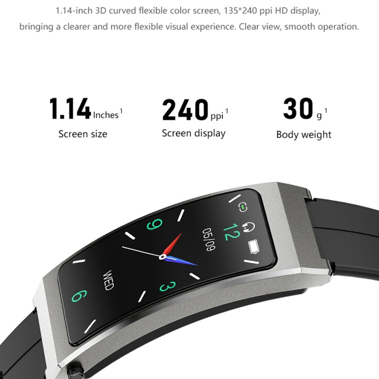 K13S Schermo TFT da 1,14 pollici Cinturino in pelle Smart Calling Bracciale Supporta la gestione del sonno/Monitoraggio dell'ossigeno nel sangue, Leather Strap