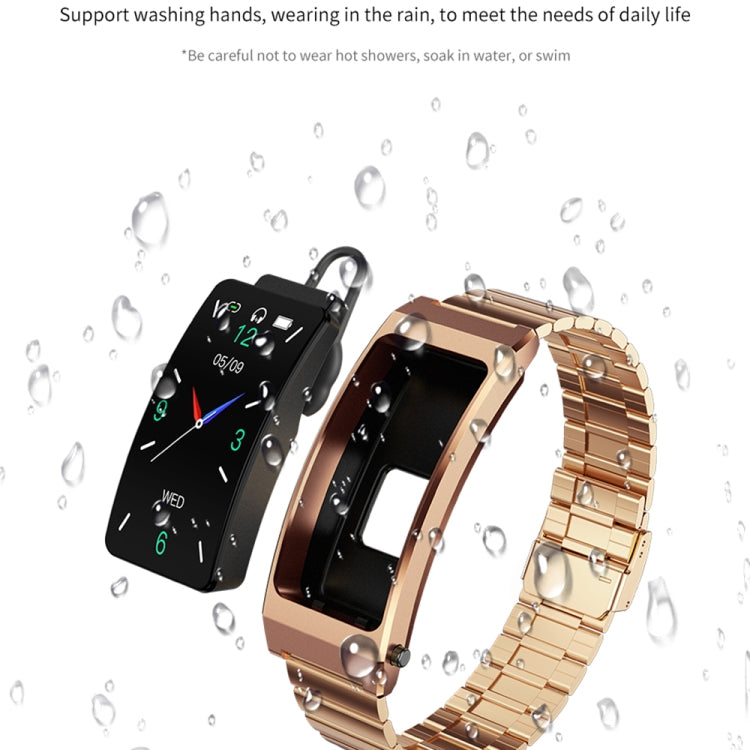 K13S Schermo TFT da 1,14 pollici Cinturino in pelle Smart Calling Bracciale Supporta la gestione del sonno/Monitoraggio dell'ossigeno nel sangue, Leather Strap