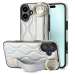 Custodia per telefono in PU con anello a copertura totale antiscivolo con cinturino, For iPhone 16 Pro Max, For iPhone 16 Pro, For iPhone 16 Plus
