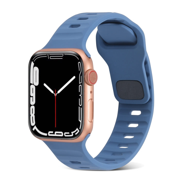 Cinturino in silicone a strisce con fibbia quadrata, For Apple Watch Series 4 44mm