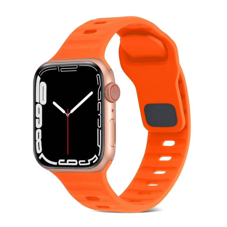Cinturino in silicone a strisce con fibbia quadrata, For Apple Watch Series 9 45mm