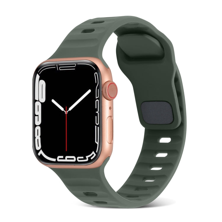 Cinturino in silicone a strisce con fibbia quadrata, For Apple Watch Series 9 45mm