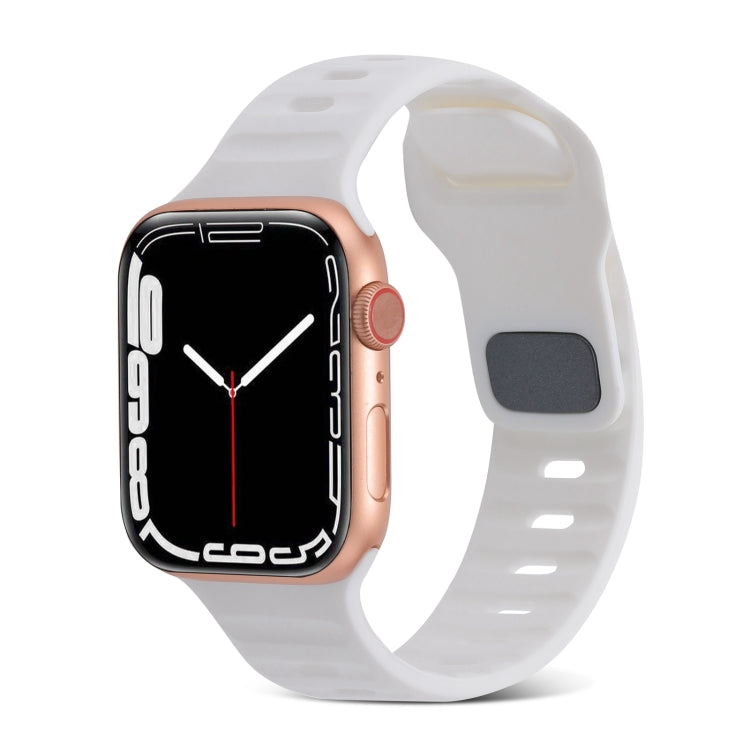 Cinturino in silicone a strisce con fibbia quadrata, For Apple Watch SE 2023 44mm
