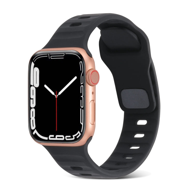 Cinturino in silicone a strisce con fibbia quadrata, For Apple Watch SE 2023 44mm