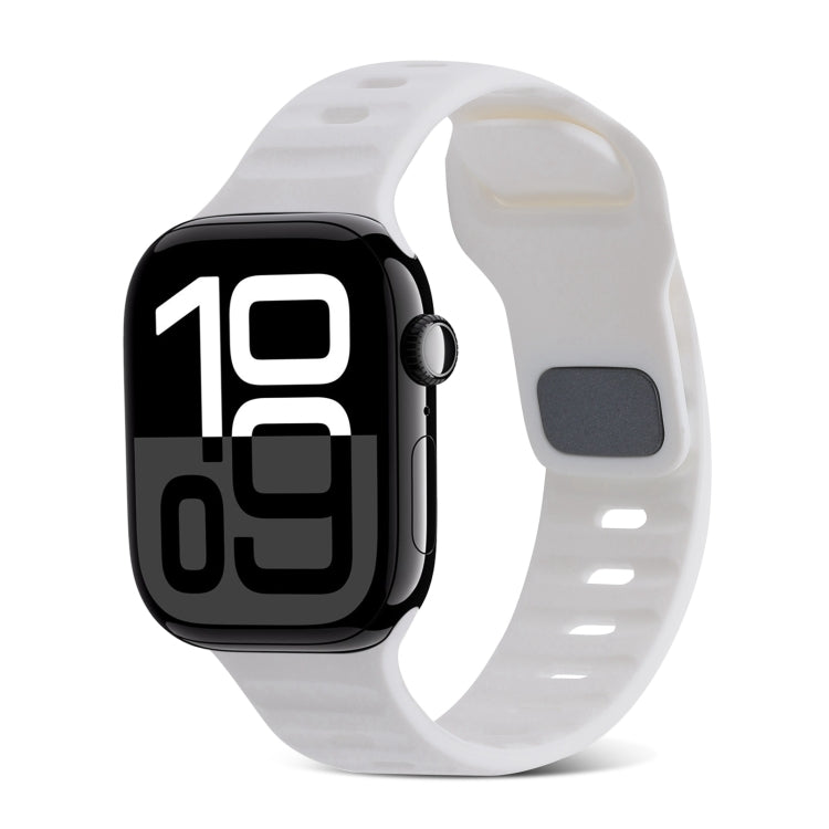 Cinturino in silicone a strisce con fibbia quadrata, For Apple Watch Series 10 46mm
