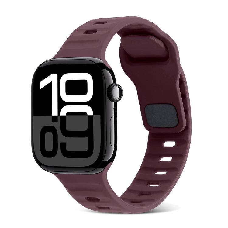 Cinturino in silicone a strisce con fibbia quadrata, For Apple Watch Series 10 46mm