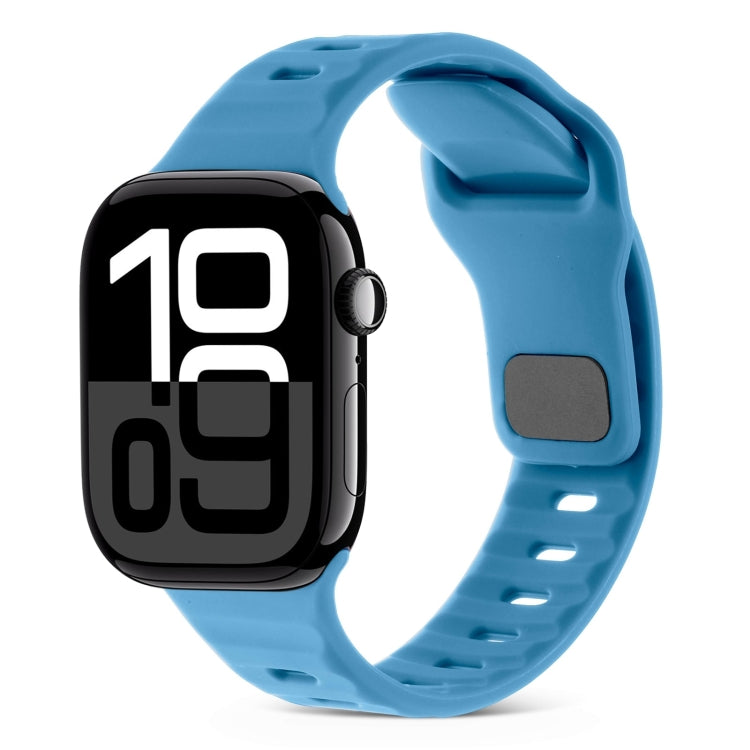 Cinturino in silicone a strisce con fibbia quadrata, For Apple Watch Series 10 46mm