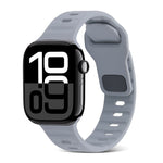 Cinturino in silicone a strisce con fibbia quadrata, For Apple Watch Series 10 46mm