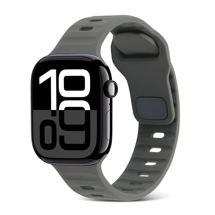 Cinturino in silicone a strisce con fibbia quadrata, For Apple Watch Series 10 46mm