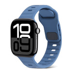 Cinturino in silicone a strisce con fibbia quadrata, For Apple Watch Series 10 46mm