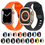 Cinturino in silicone a strisce con fibbia quadrata, For Apple Watch Series 7 45mm